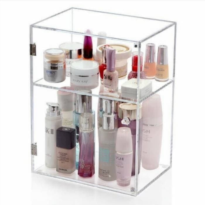 acrylic rak kosmetik 2tingkat , box makeup acrylic