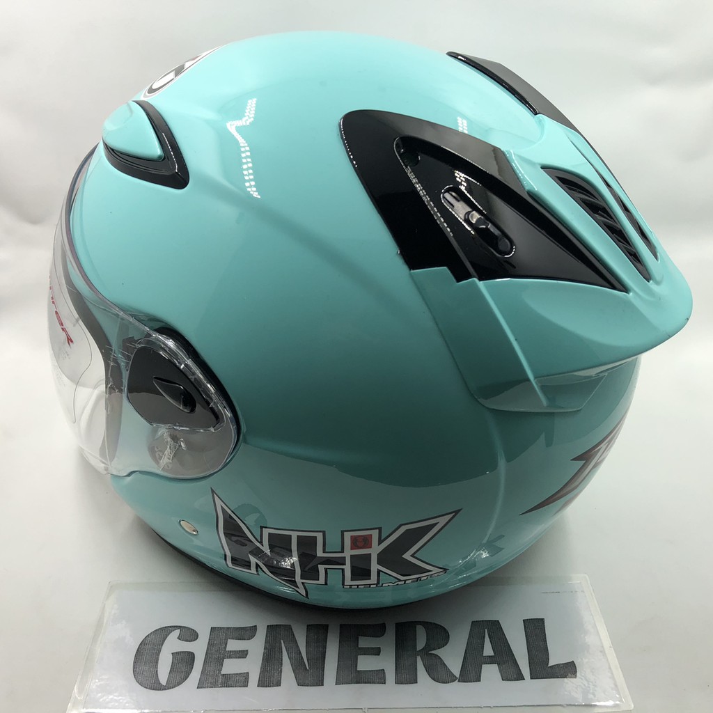 GOYANG HARGA:: Helm NHK R6 Solid Light Tosca Biru Tosca Half Face BERKUALITAS