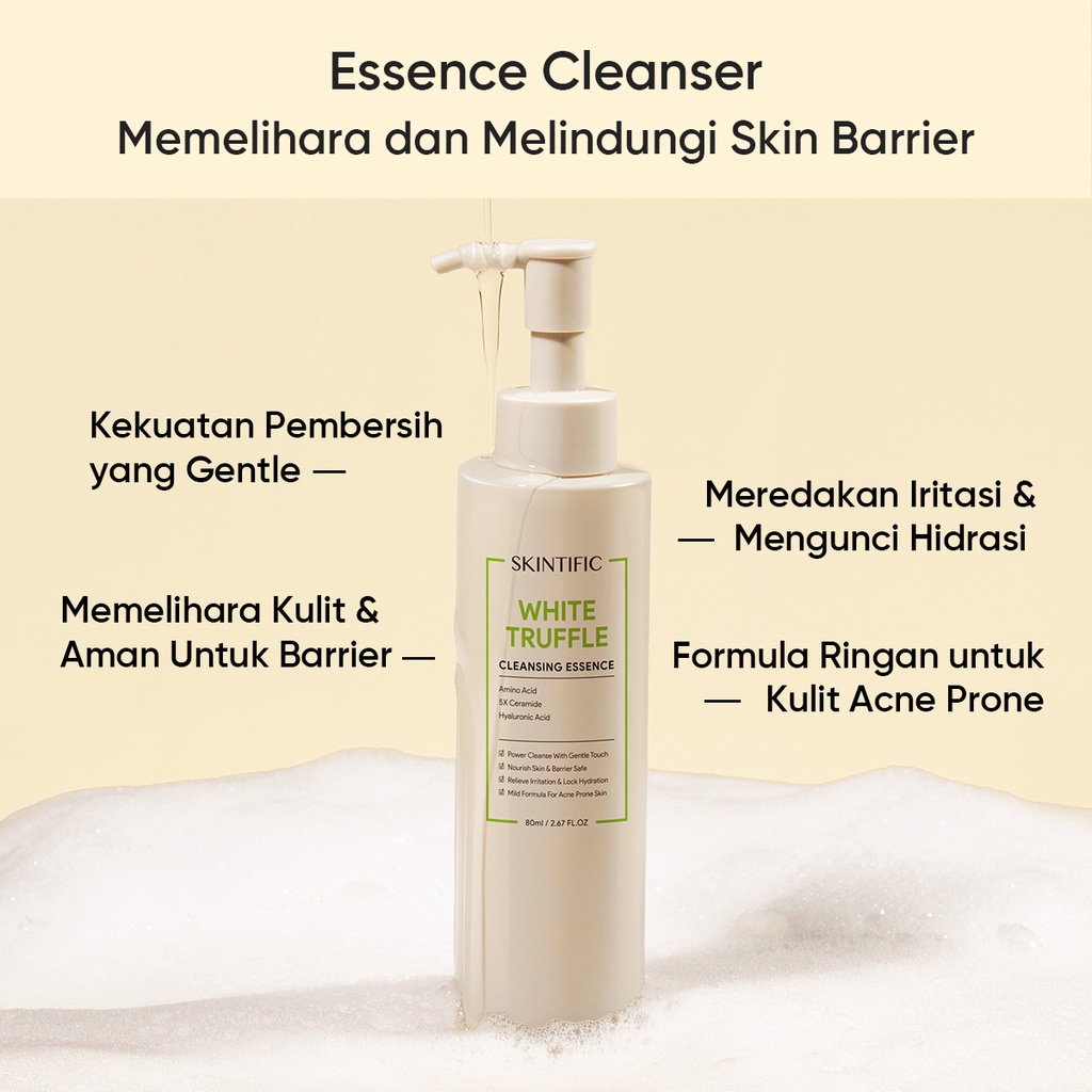 READY SKINTIFIC White Truffle Cleansing Essence Cleanser Facial Wash Serum Nourish and Protect Skin Barrier 80ml