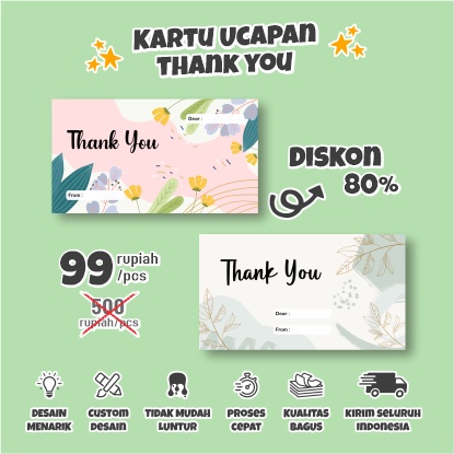 

ANL Paper Co Kartu Ucapan Thank You Card Sticker Olshop Custom Kartu Online Shop