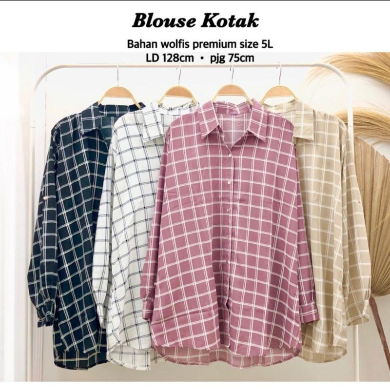 (PART 1) Big Size Square Blouse - Kemeja Jumbo Kotak