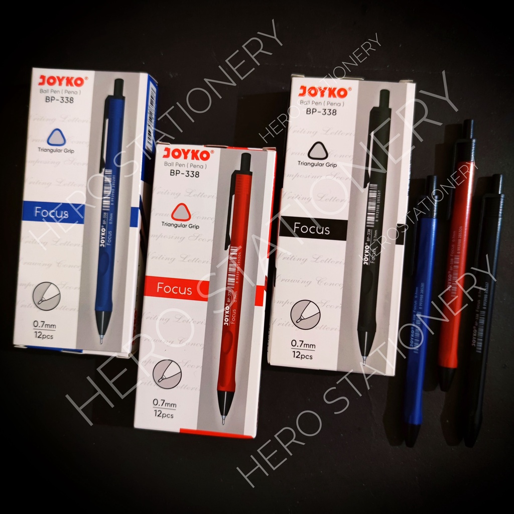 

Joyko pen gel pena pulpen vokus focus triangular grip BP-338 0.7 mm . 12 unit