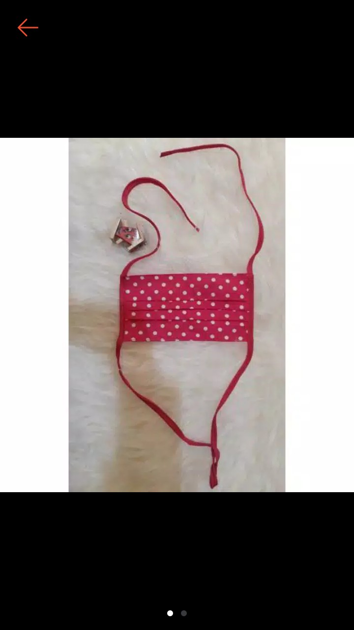 Masker Kain Polkadot Magenta Free Plastik