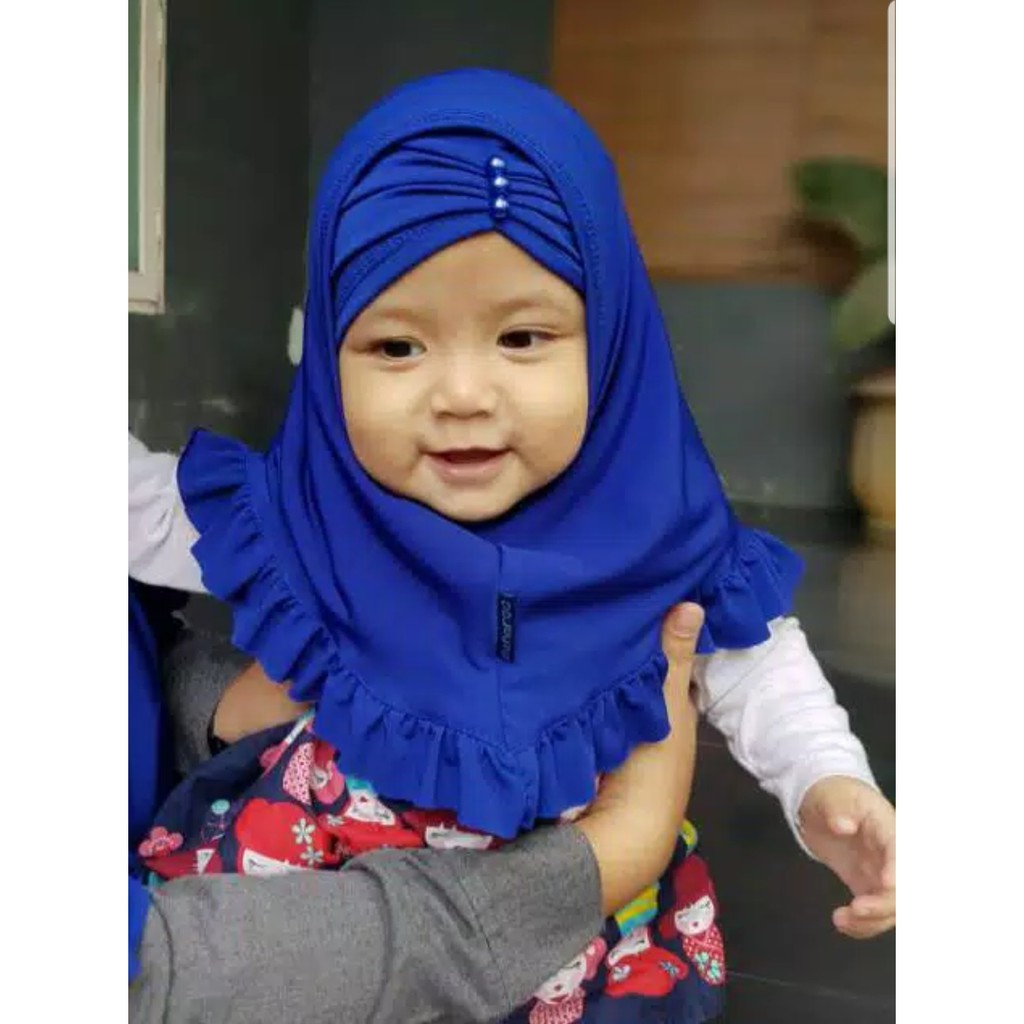 Hanaroo Hijab Jilbab Bayi, Anak (0-5 Tahun) &amp; Dewasa Kerut Bahan Jersey BA-03