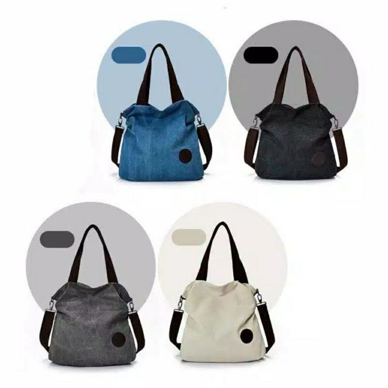 TW1846 Tas Selempang Wanita Kanvas Impor Sling Shoulder Bag Remaja Cewek Keren