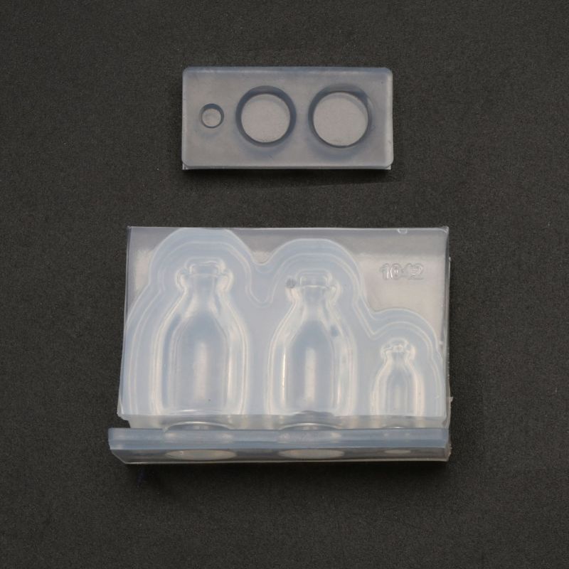 SIY  Handmade Mini Glass Bottle Milk Drink Bottle Pendant UV Resin Casting Mold Food Play Silicone Mold Jewelry Making Tools