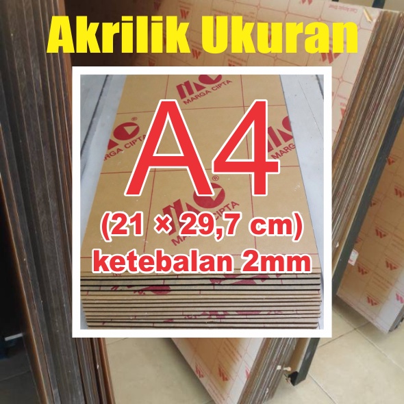 Akrilik Lembaran Ukuran  A4 Ketebalan 2mm