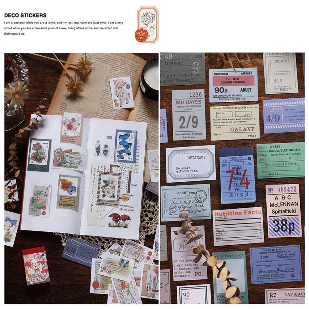 R-flower 50pcs/lot Stiker Buku Rekening Tangan Scrapbooking Vintage Evening Breeze Series