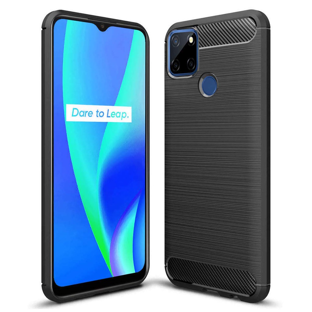 CASE SLIM FIT CARBON IPAKY REALME C21Y 2021 SOFTCASE - FA