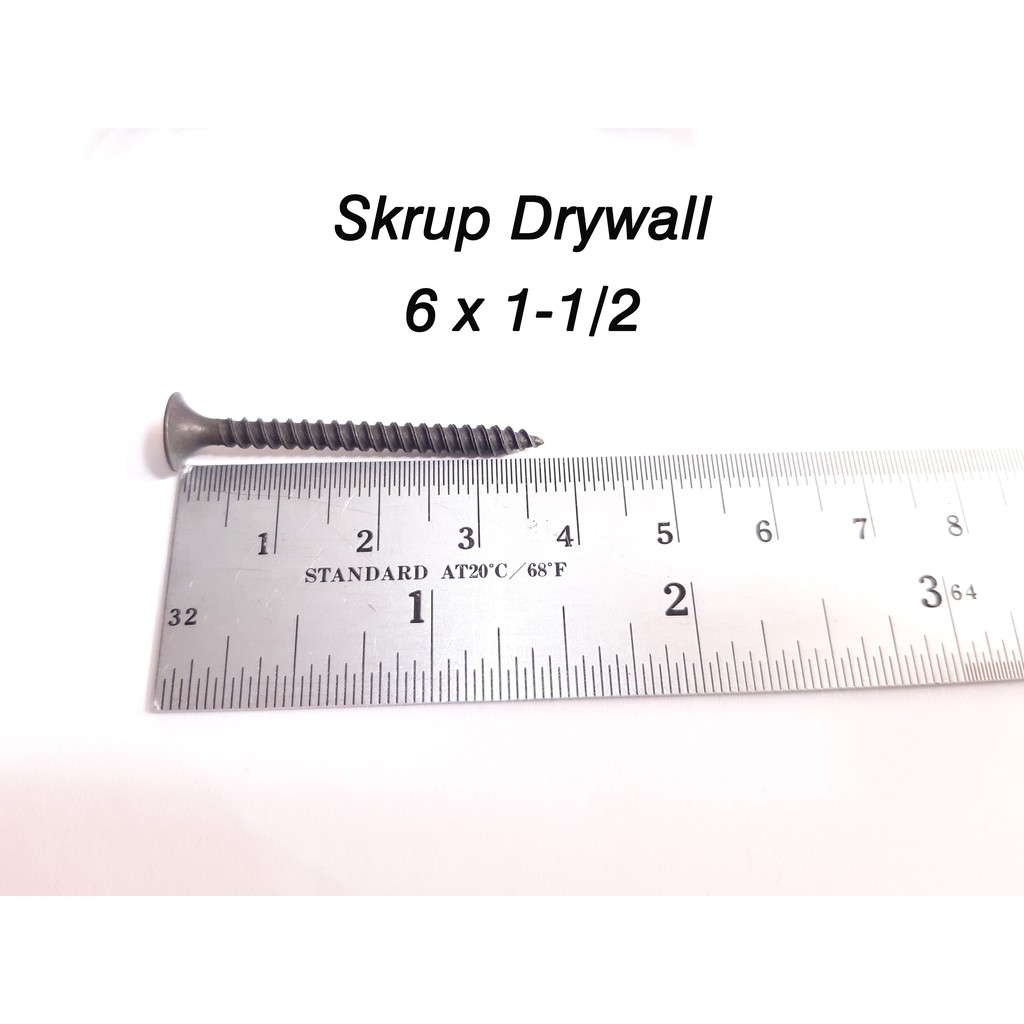 Skrup Hitam Gypsum 6x1-1/2&quot; (100 pcs) / Sekrup Drywall Gipsun 3,75 cm