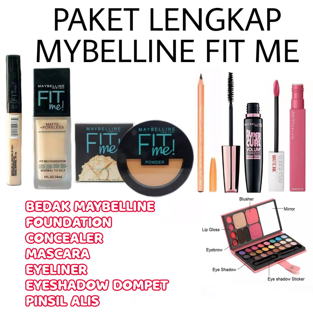 MAYBELLINE PAKET LENGKAP 7 IN1 MAKE UP MAYBELLINE MURAH