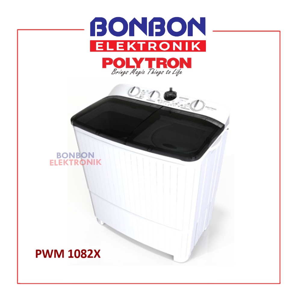 Polytron Mesin Cuci 2 Tabung 10KG PWM 1082x / PWM1082 / 1082 x