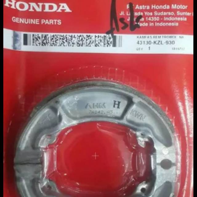 Kampas Rem Belakang Vario 125 150 Led 2015 2017 Orginal AHM