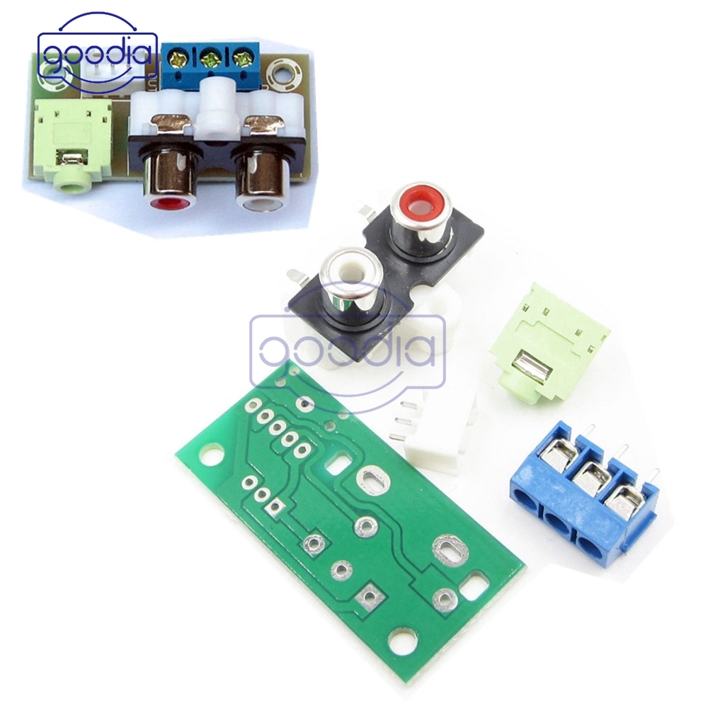 ღ[IN STOCK/COD]ღ Set Audio Switch Board Socket RCA 3.5mm Stabil 5V untuk Amplifier Elektronik