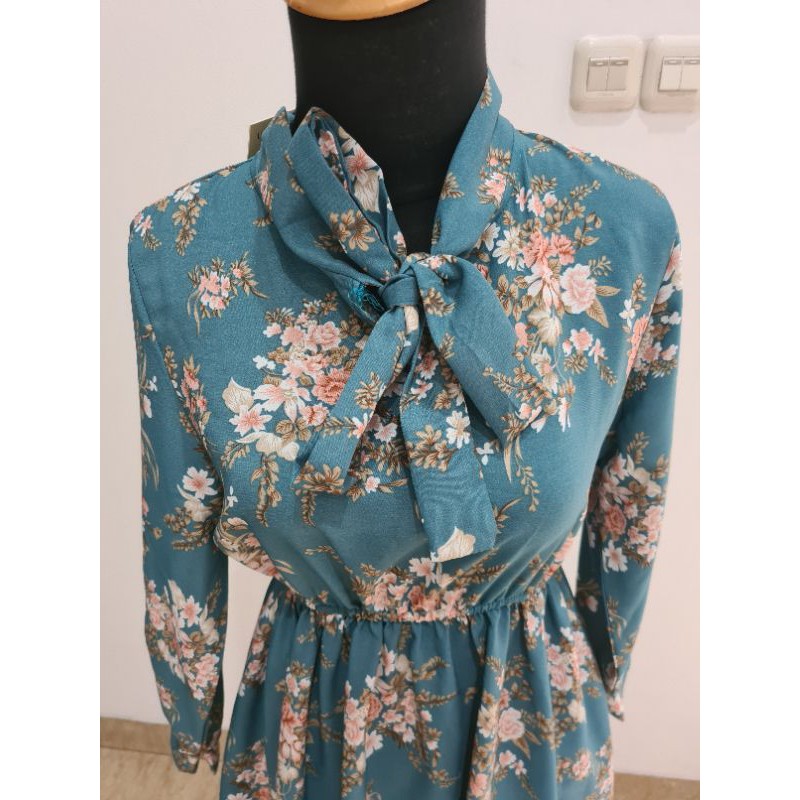 dress chibi biru tosca, new