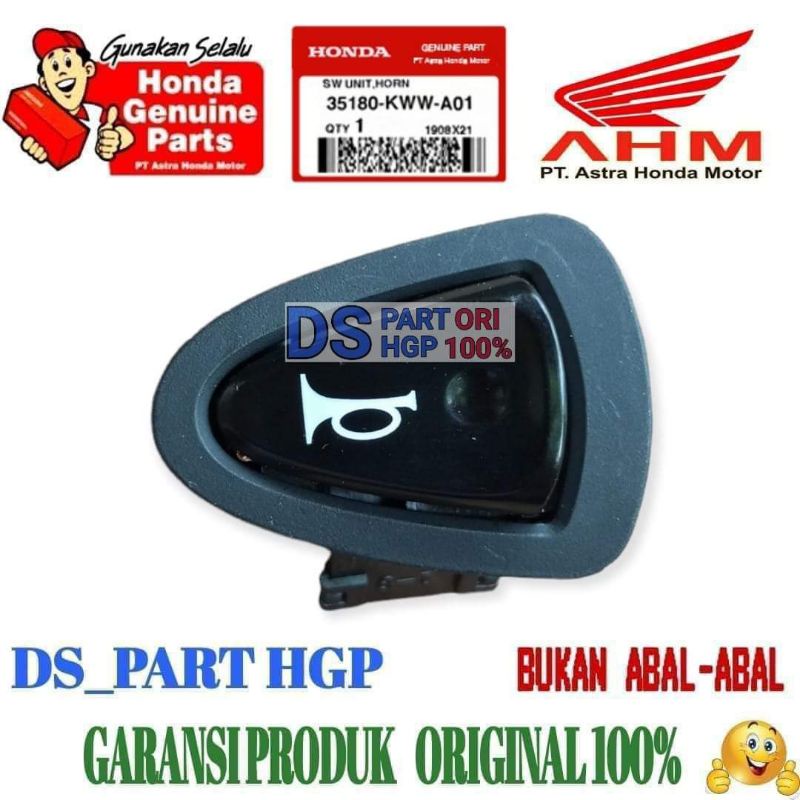 HGP 35180-KWW-A01 Tombol Klakson Revo 110 Revo AT Matic Spacy Vario 110 Techno Scoopy Karbu KBM