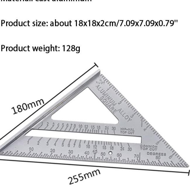 

ick>!516 7 inch besi Rafter speed square Penggaris Siku Segitiga Alat Pengukur