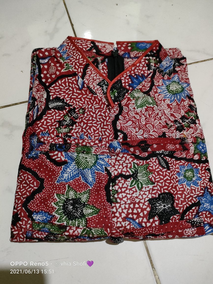 Atasan Dress Batik Wanita Daun Setaman Tb0022sb