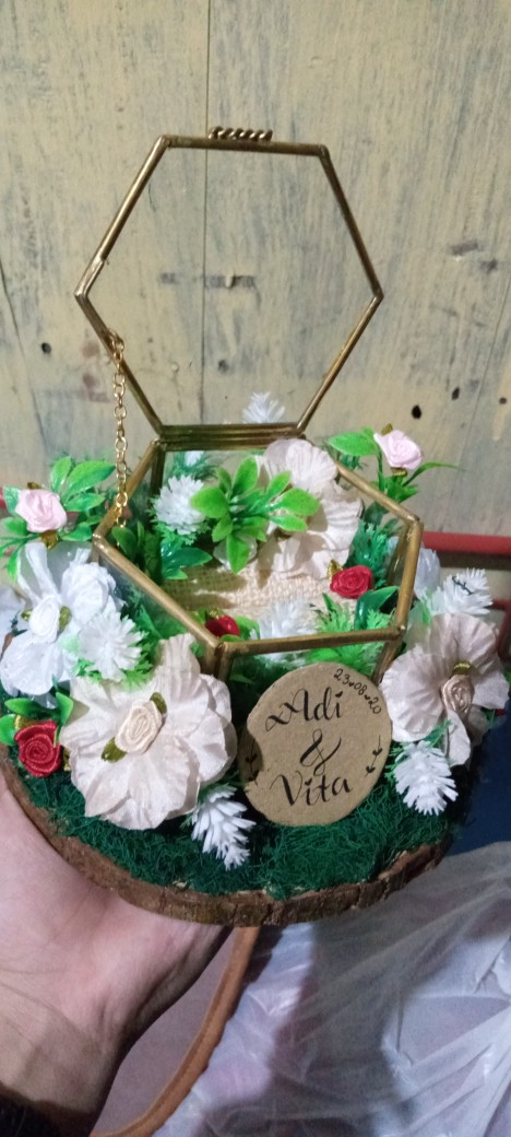Tempat Cincin Rustic Model O Untuk Seserahan Pernikahan, Lamaran Atau Tunangan
