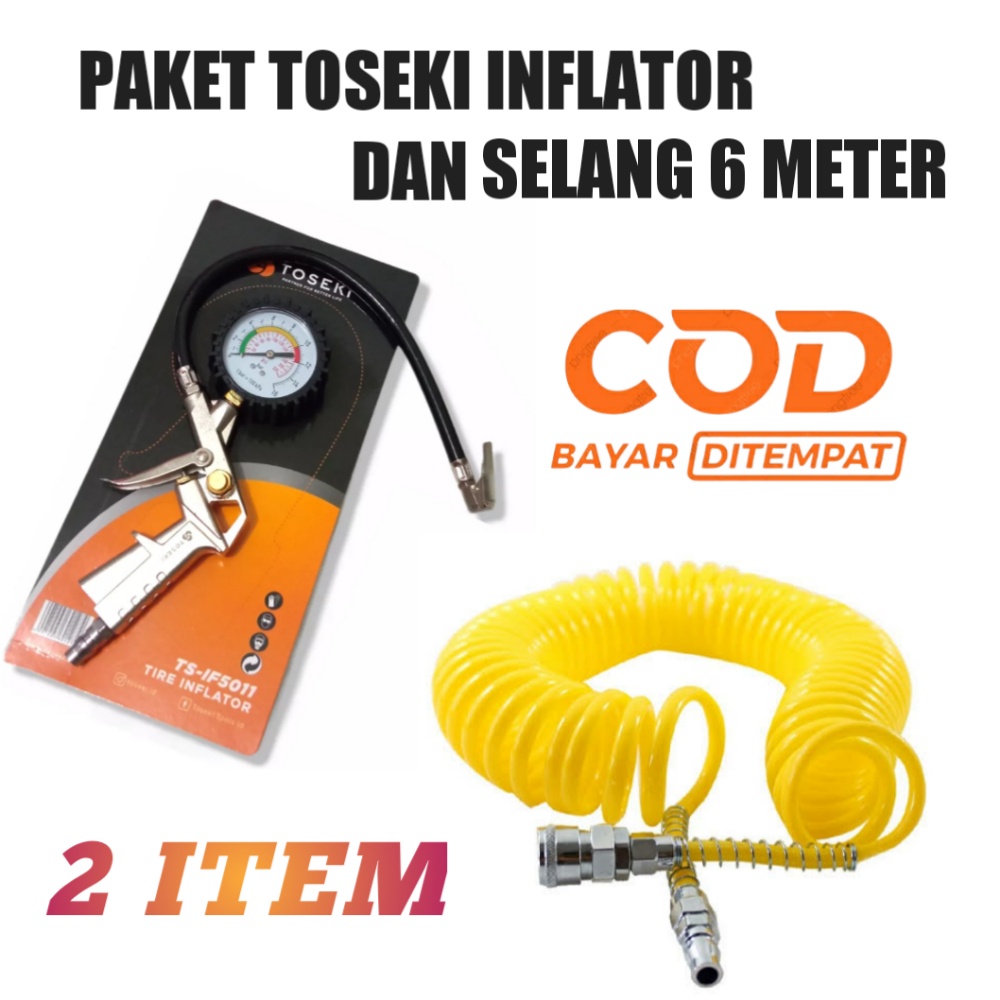 Paket Selang Komprsor AAT 6 Meter Dan Air Blow Gun/Penyemprot Angin Kompressor/SEMPROTAN/Pengisi Ukuran Angin Ban