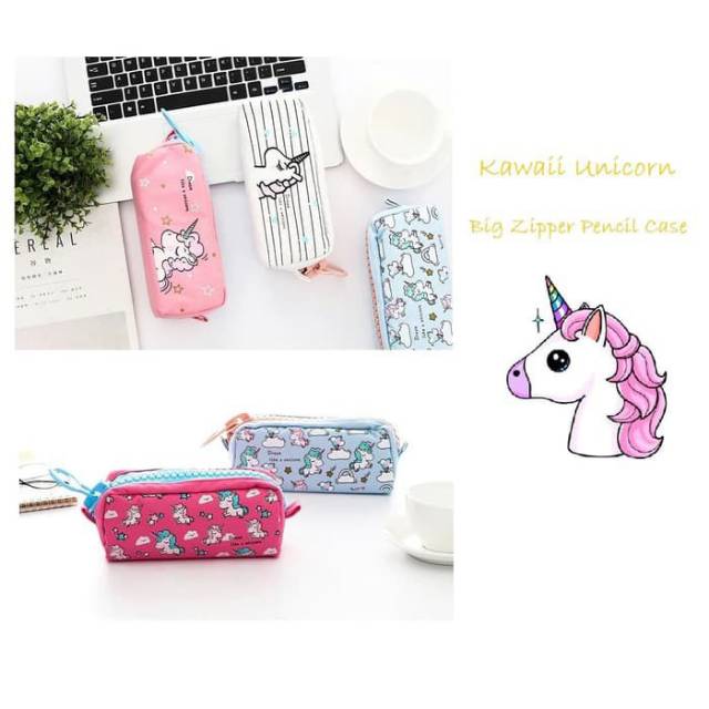 

Tempat Pensil/Tepak Pensil/Kotak Pensil Kawaii Unicorn/Tempat Kosmetik/Pouch Kosmetik Make Up