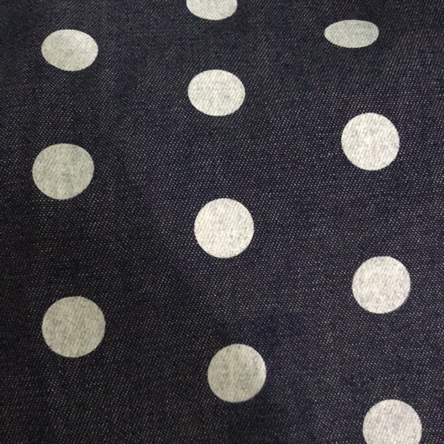 Kain Jeans Premium Polkadot Tipis Kualitas Tinggi