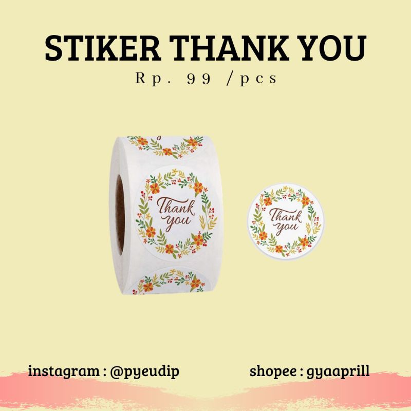 

STICKER THANK YOU / STIKER TERIMAKASIH / STIKER BULAT THANK YOU