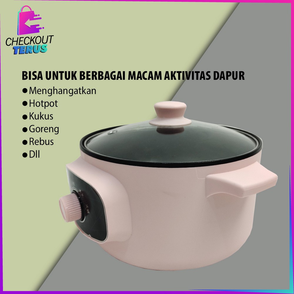 CT C428 Panci Listrik Multifungsi Panci Listrik Anti Lengket Electric Panci Listrik Serbaguna Electric Cooking Pot Fry Pan Portable Multifungsi Electric