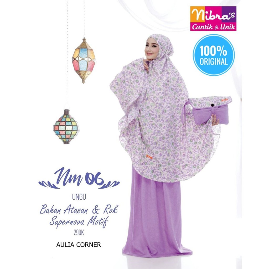 Mukena Cantik Untuk Remaja Mukena Nibras NM 06 Ungu ORIGINAL Baju Formal