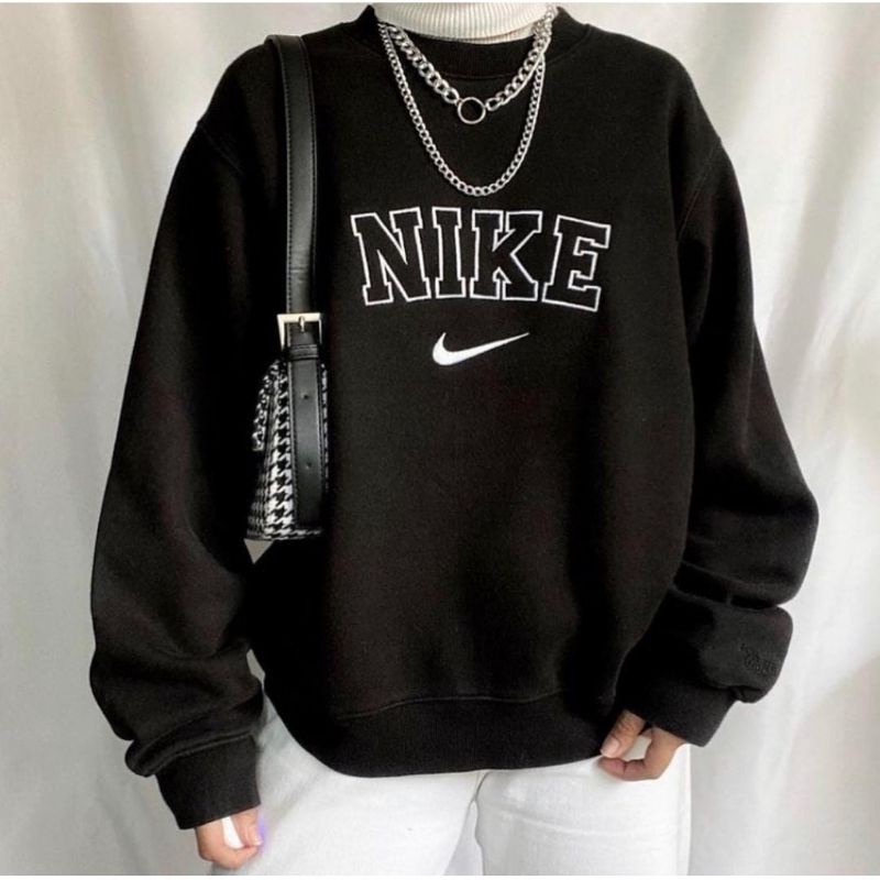 SWEATER BORDIR NIKE BAHAN FLEECE BISA COD