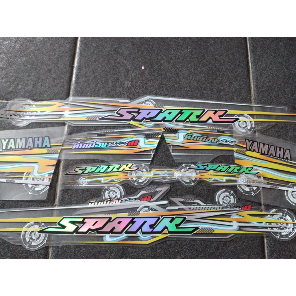 STRIPING STICKER SPARK VEGA R NEW TRANSPARAN HOLOGRAM