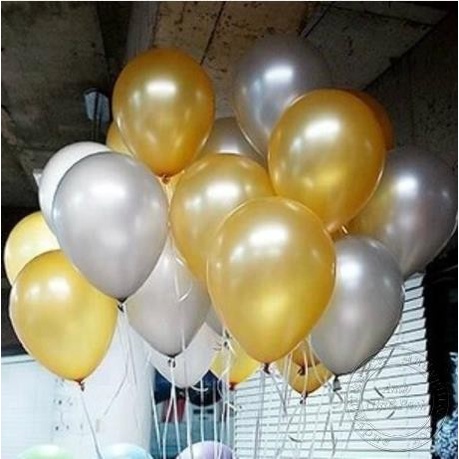 BALON- BALON LATEX SILVER METALIK -BALON.