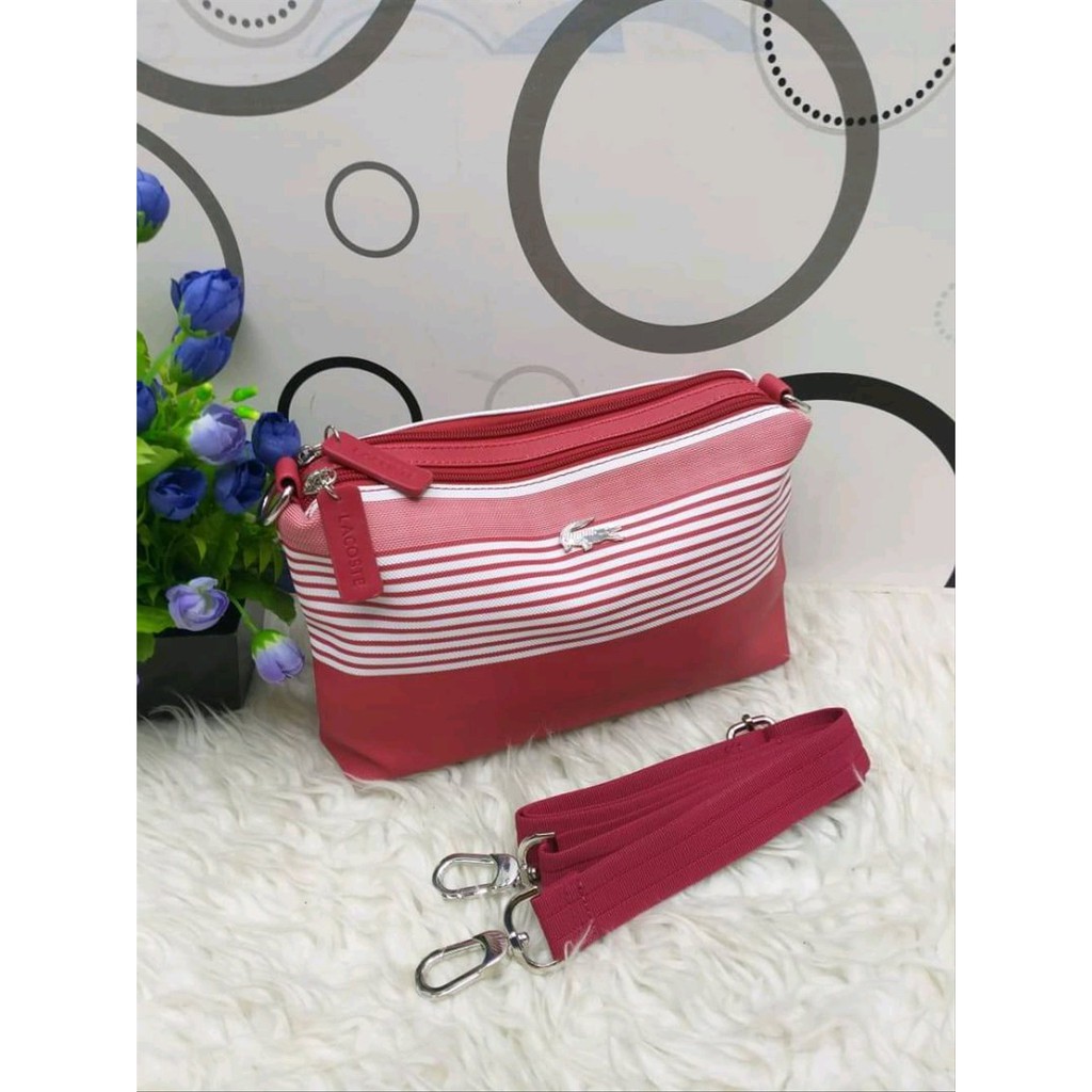 TAS LACOSTE GARIS SLING BAG Murah