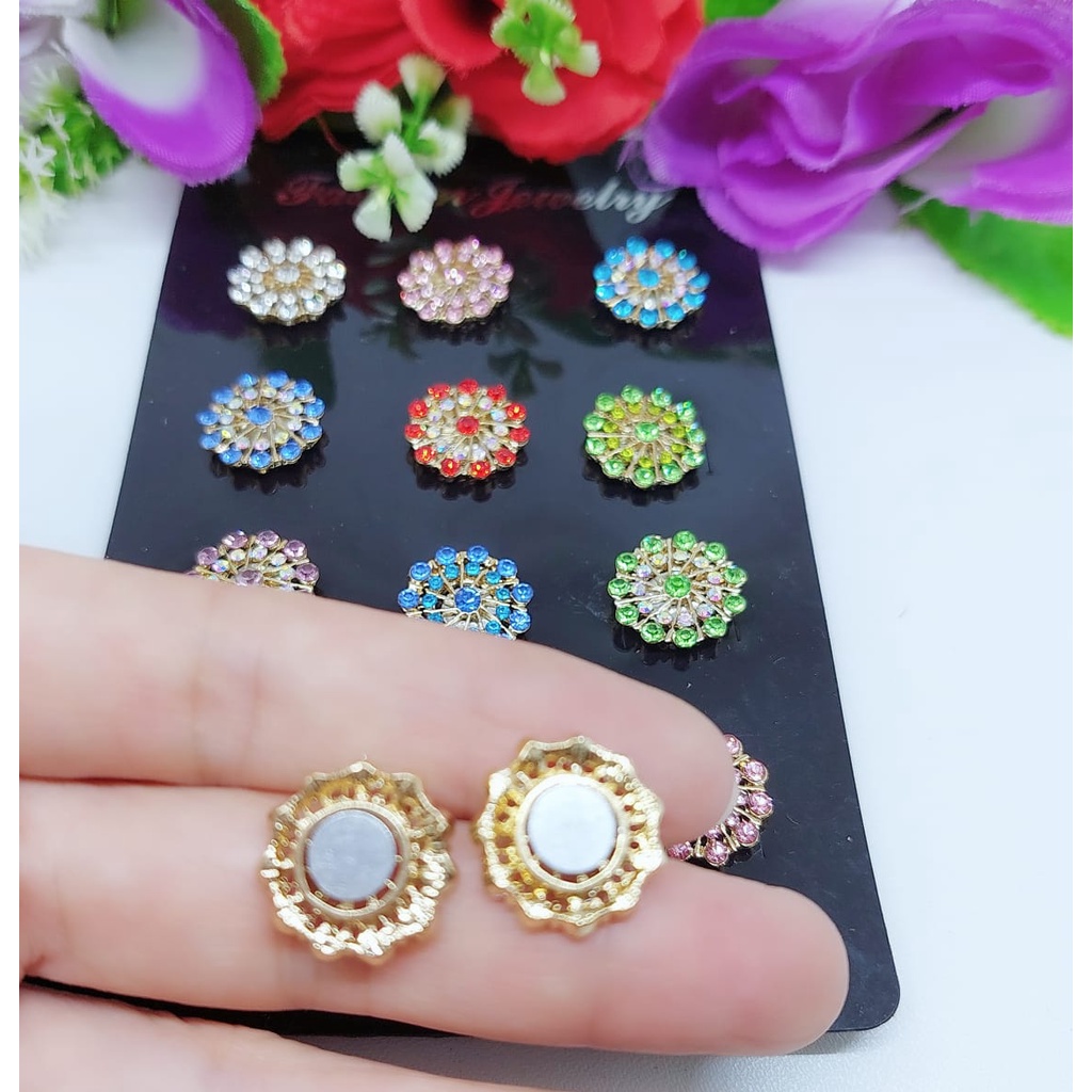 Bros Magnetik (sepasang) Bentuk Bunga Kamelia 5 Kata Mutiara Zircon Gaya Korea Untuk Aksesoris 13-22