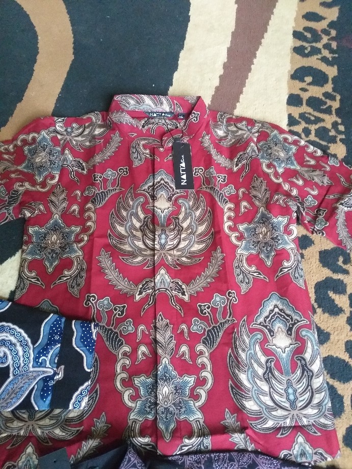 Couple Kemeja Batik Anak Lengan Panjang Baturaden Maroon By Nattaline