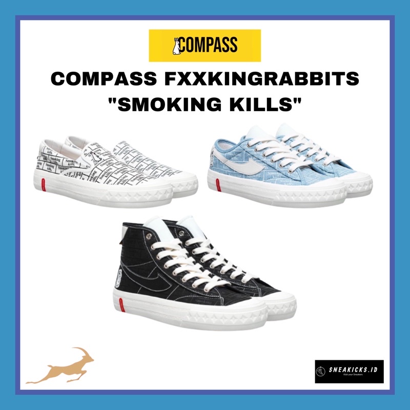 [ORIGINAL] SEPATU COMPASS FXXKINGRABBITS RETROGRADE “SMOKING KILLS” LIMITED EDITION