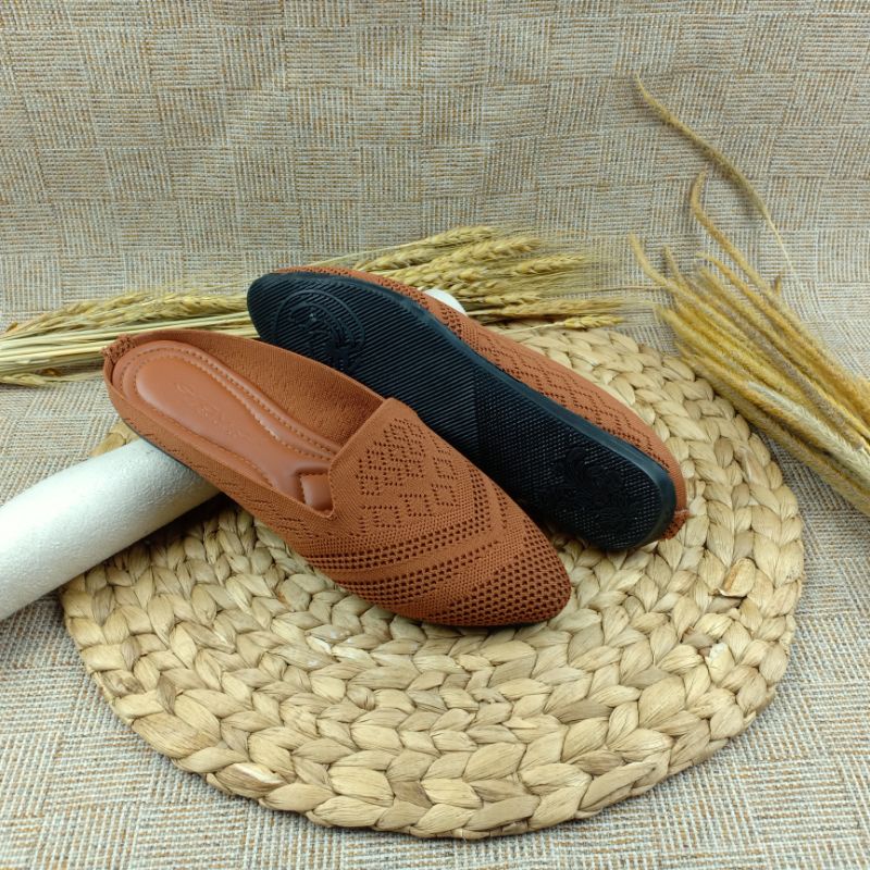 GRAVICI - Sandal Flat Rajut Import Wanita Elegan JA-90