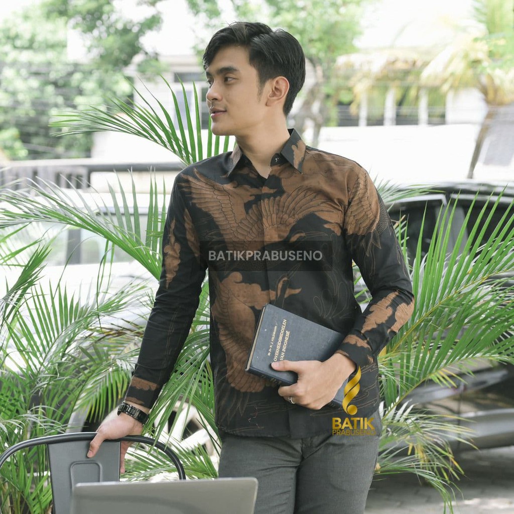 SAKUTA KEMEJA BATIK PRIA LENGAN PANJANG SLIM FIT SLIMFIT FULL FURING JUMBO MODERN