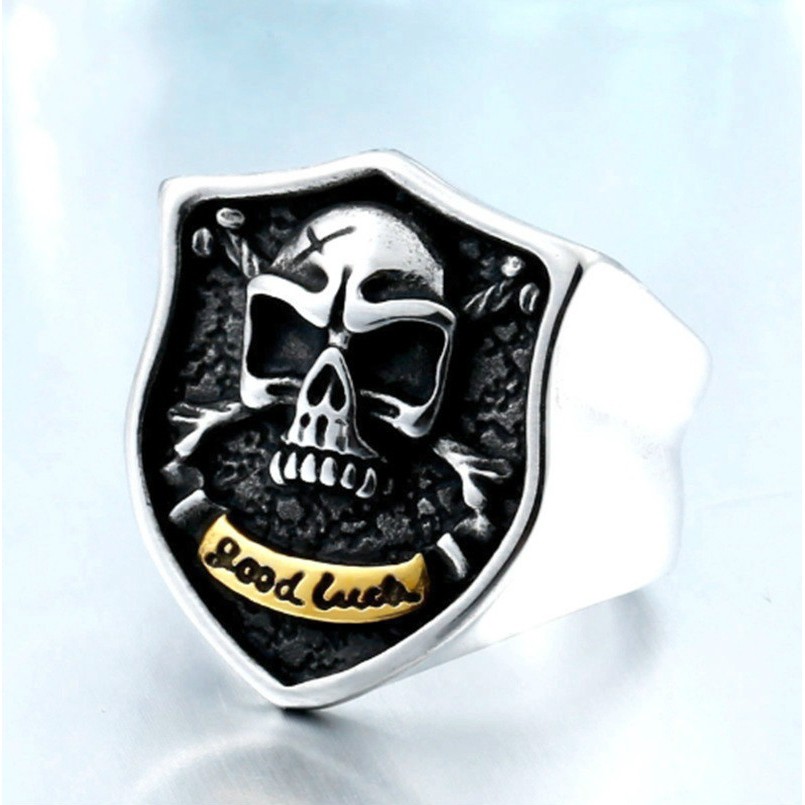SEUSUK  Cincin Bentuk Tengkorak Gaya Retro Punk untuk Pria