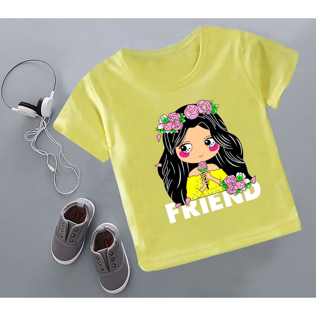 POLILE / KAOS ANAK GIRL MOTIF FRIEND / TERLARIS