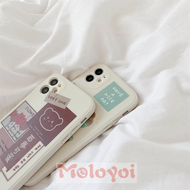 Xiaomi Case Cute Bear Redmi Note 10 10s 10pro Max Xiaomi POCO X3 NFC Poco M3 Redmi Note 9 8 Remi 9C NFC 9 9T Retro Cute Bear Straight Cube Phone Cover