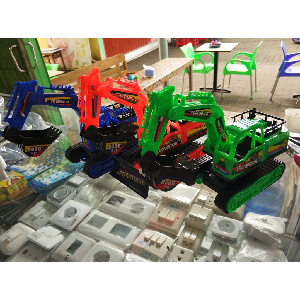  Mainan  Anak Montor Mobil  Bego Keruk Excavator Mini Plastik  