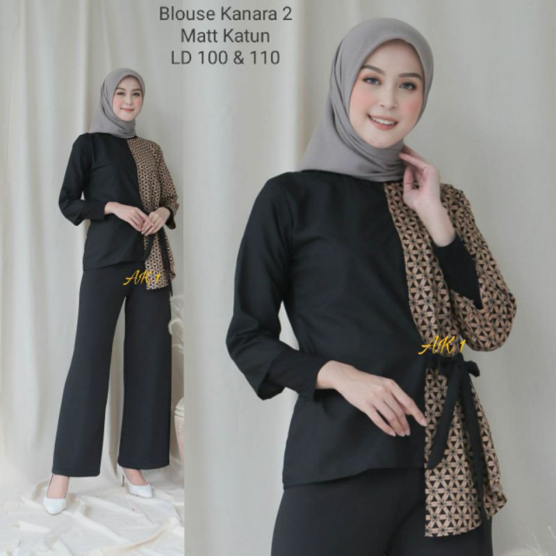 tey-17 Batik wanita ASJ SA HRB026 Kenongo Kemeja Tosca Pendek-7