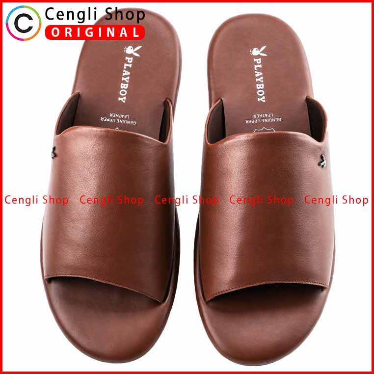 SANDAL PLAYBOY SLIDE CASUAL PRIA ORIGINAL KULIT ASLI ORI TERBARU PLZ0