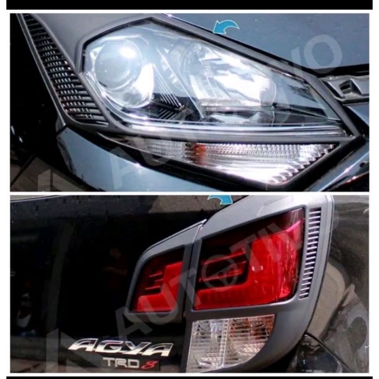 PAKET VARIASI AGYA AYLA HITAM 2017 2018 2019 ON garnish depan belakang agya ayla 2017 ON black doff