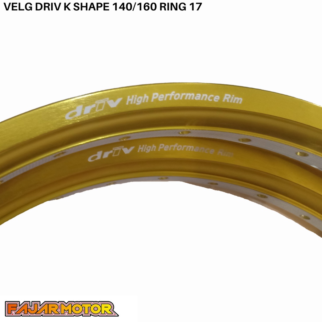 OBRAL VELG DRIV K SHAPE 140 160 RING 17 GOLD ISI 2BIJI HOLE 36