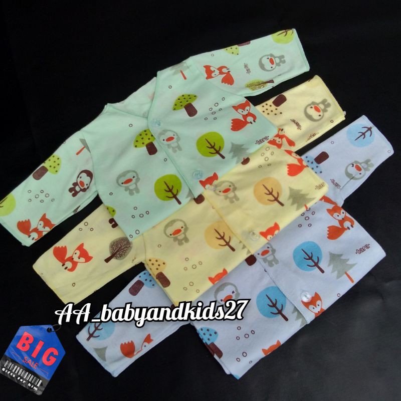 3Pc Baju Bayi Tara Necci Lengan Panjang Warna Ukuran Newborn SNI