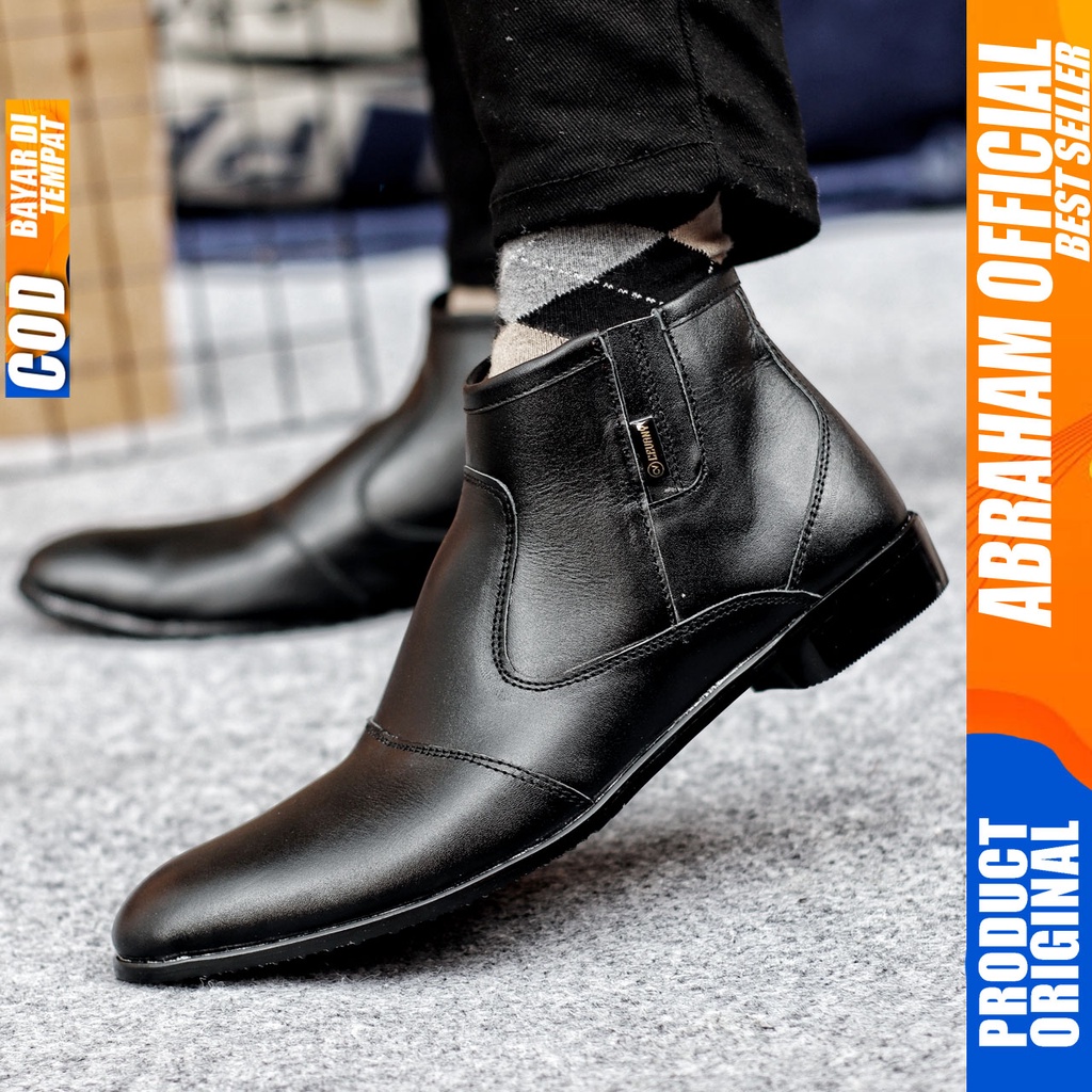 ABRHM FOX Sepatu Formal Pria Sepatu Pantofel Kulit Asli Sepatu Pria Casual Sepatu Kasual Cowok / Cowo Oxford Kerja Kantor Kuliah Kondangan Gaya Keren Kekinian Original Murah Terlaris