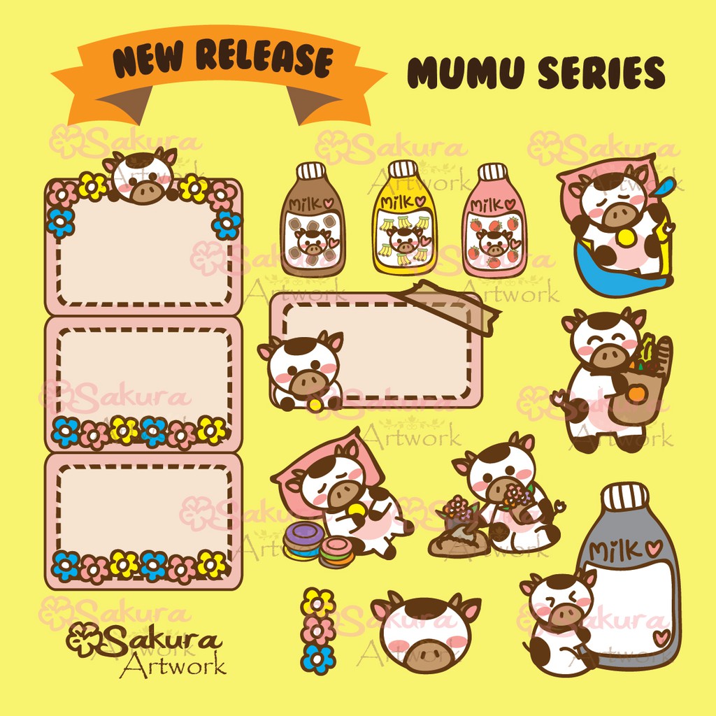 

Sticker Planner Bujo Mumu Banner SAKURA ARTWORK