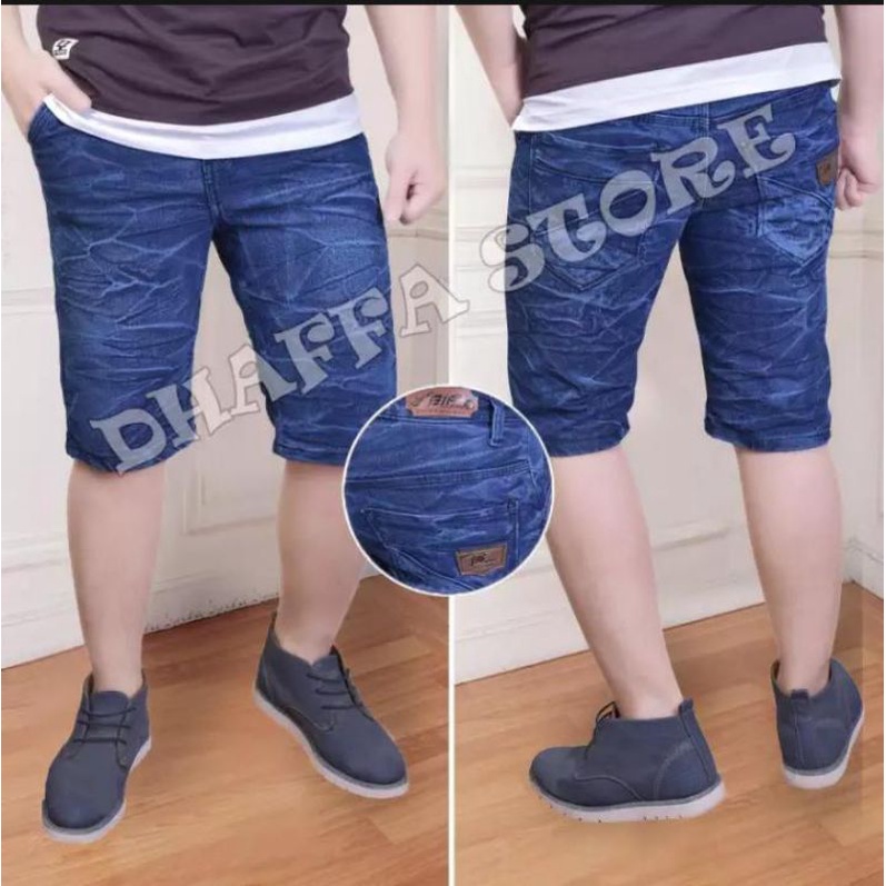 CELANA JEANS PENDEK PRIA SNOW PECAH BELING COWO LAKI LAKI MURAH DENIM JINS korean style menn